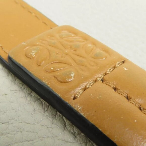 Auth LOEWE Anagram Trifold Wallet Greige/Brown Leather - Picture 7 of 14